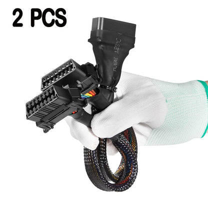 2X OBD2 16Pin Splitter Extension Cable for B6 OBD2