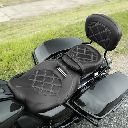 Rider Passenger Seat with Pad for Harley Road Street Glide (2009–2023)