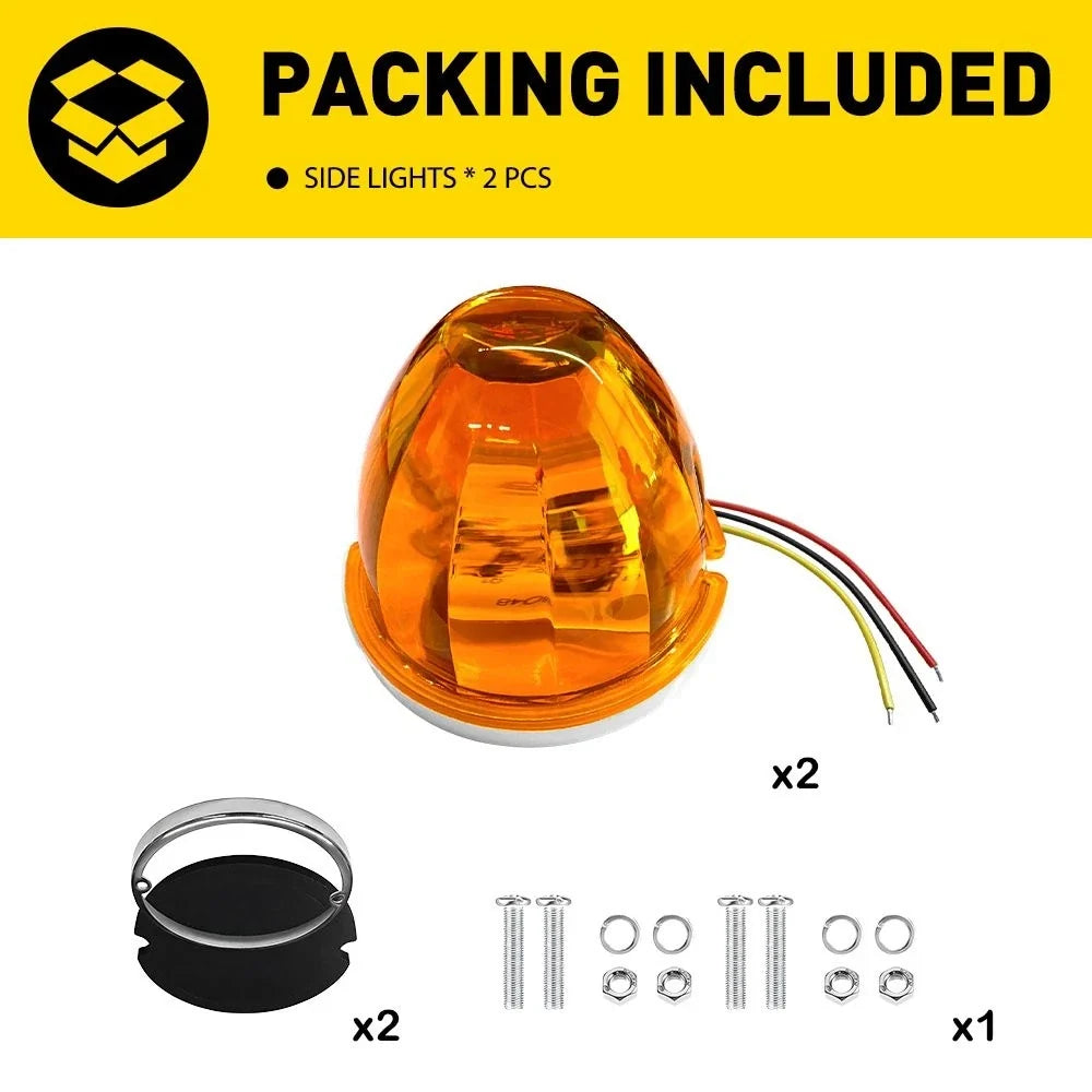 Set of 4 LED Amber Lamp for Semi Truck Trailer (12V–24V)