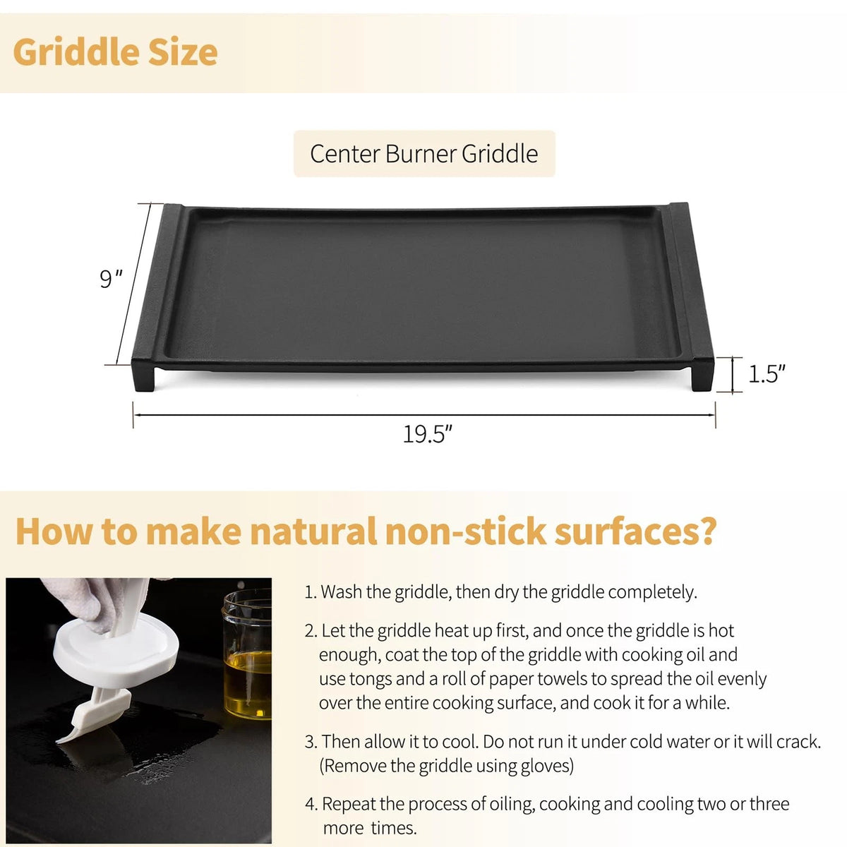 19.5" Cast Iron Griddle for Allstare WB31X24738