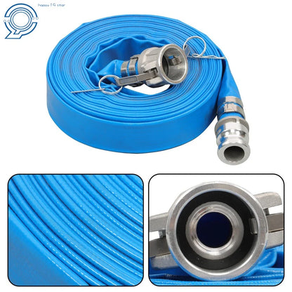 1.25" x 50ft PVC Lay Flat Water Discharge Hose for Trucks