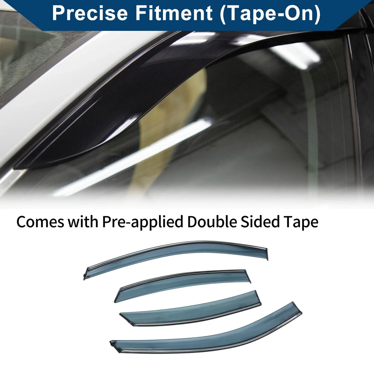 Set of 4 Window Deflectors for Ford Focus Sedan (2008–2011)