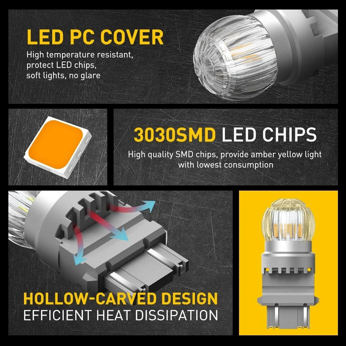 2X 3157 LED Front Turn Signal Parking Light Bulbs for