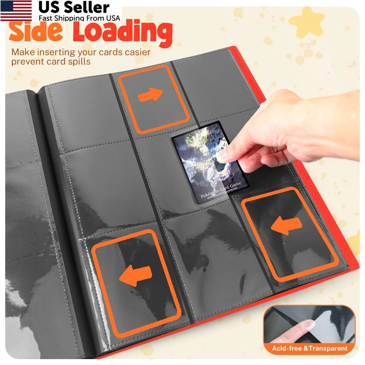 9 Pocket Trading Card Binder Album for Collectibles (Red)