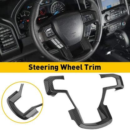 Carbon Fiber Steering Wheel Trim for Ford F150 (2015–2023)