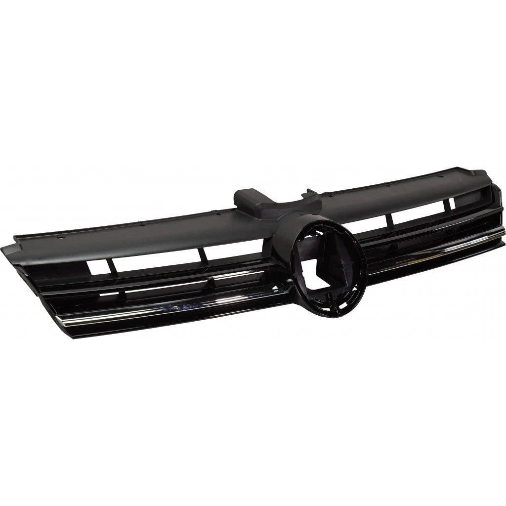 Grille for Volkswagen Golf (2018–2020) Textured Black w/ Chrome Molding VW1200176