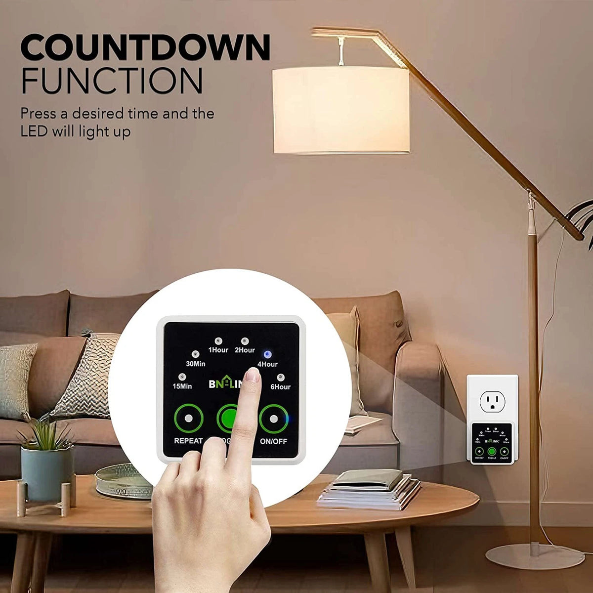 Smart Digital Countdown Timer for Various Applications (125V AC 15A)