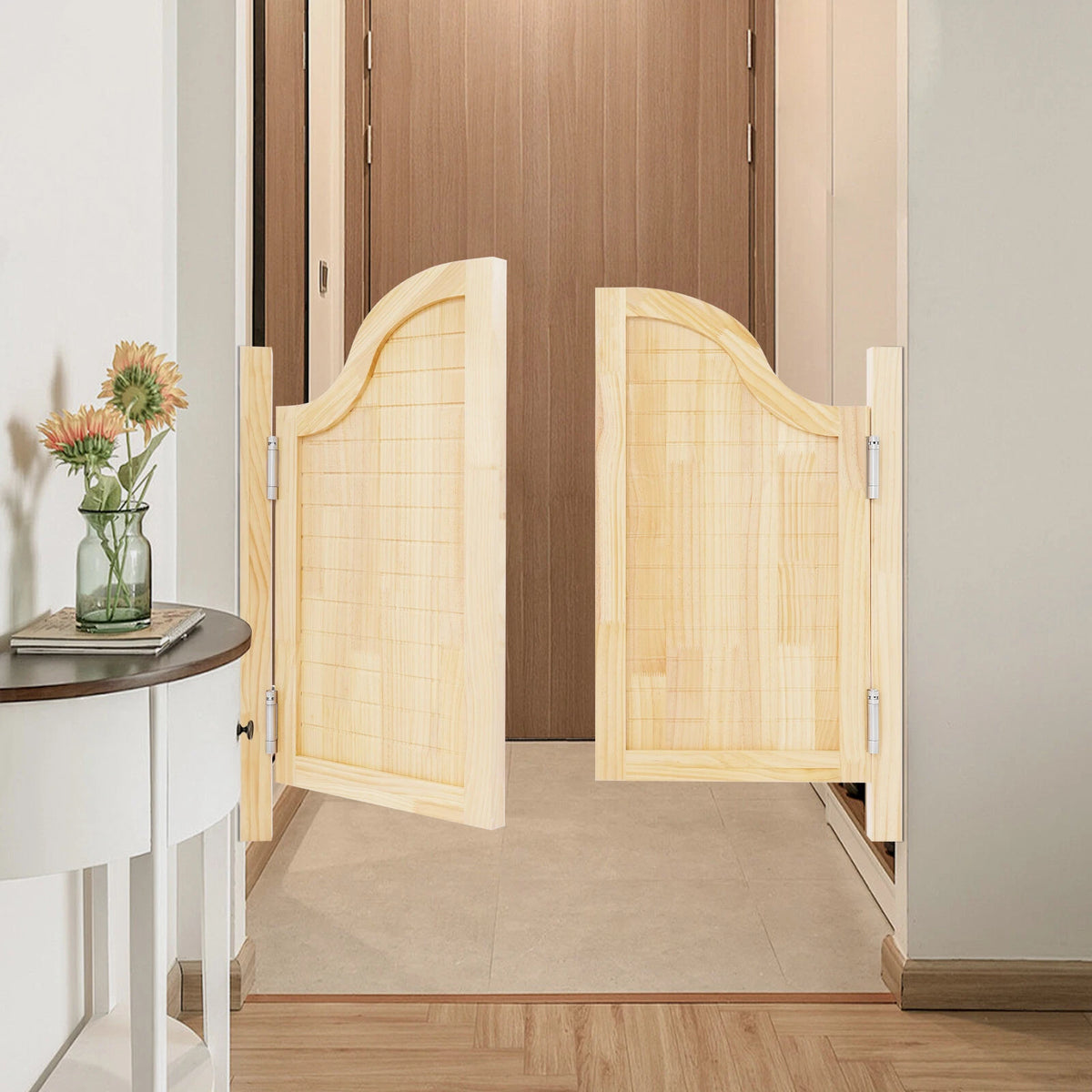 Double Half Cafe Doors for Wall Mount (Wood, Metal Hinge)