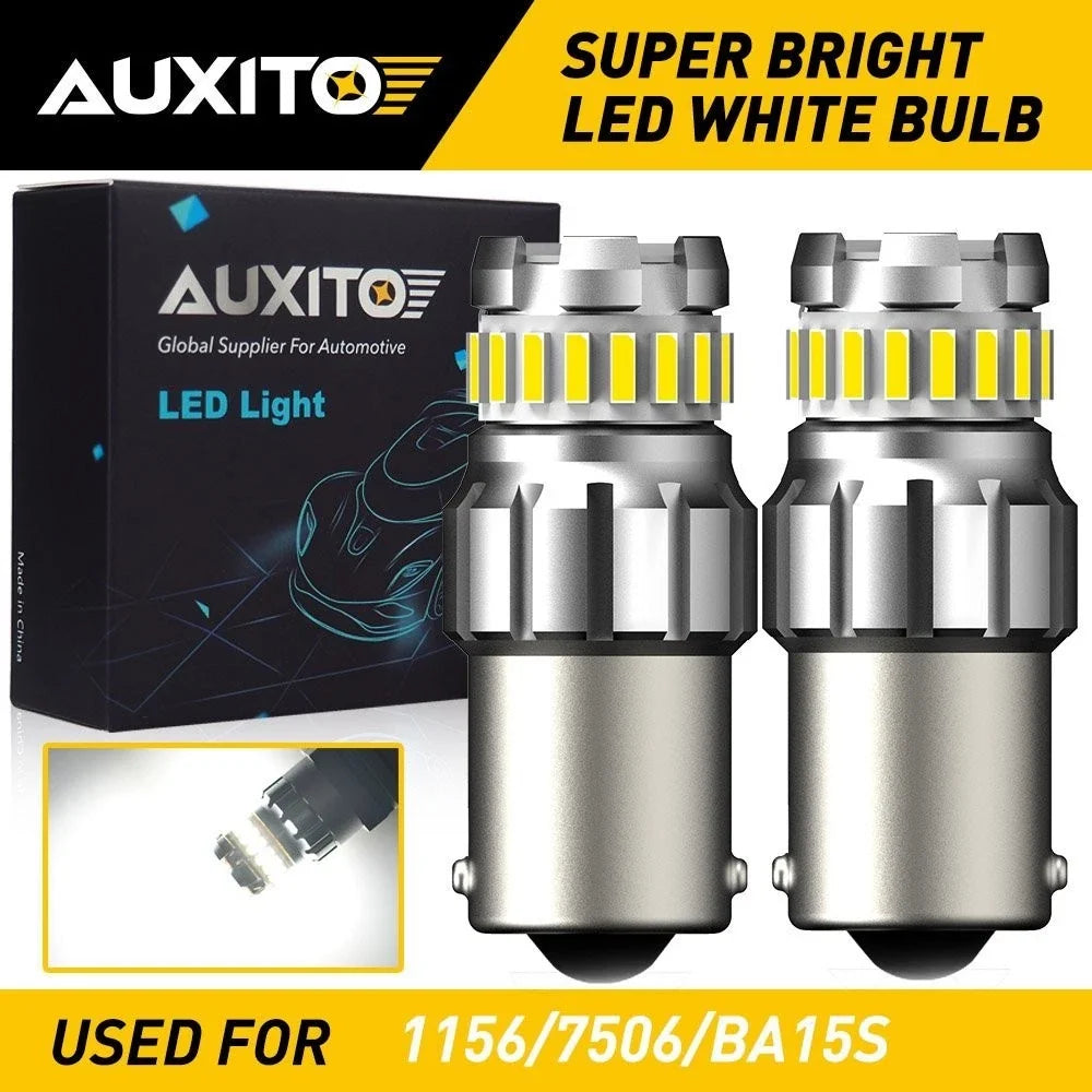2X AUXITO 7506 1156 BA15S P21W LED White Backup Reverse Light Bulb