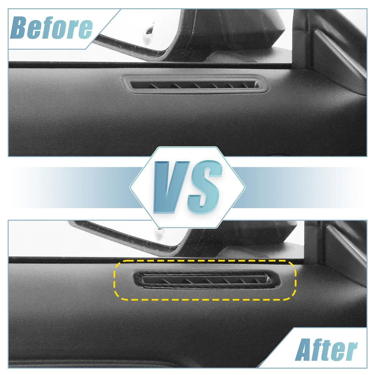 2pcs Carbon Fiber Side Air Outlet Sticker Trim for Ford Mustang (2015–2020)