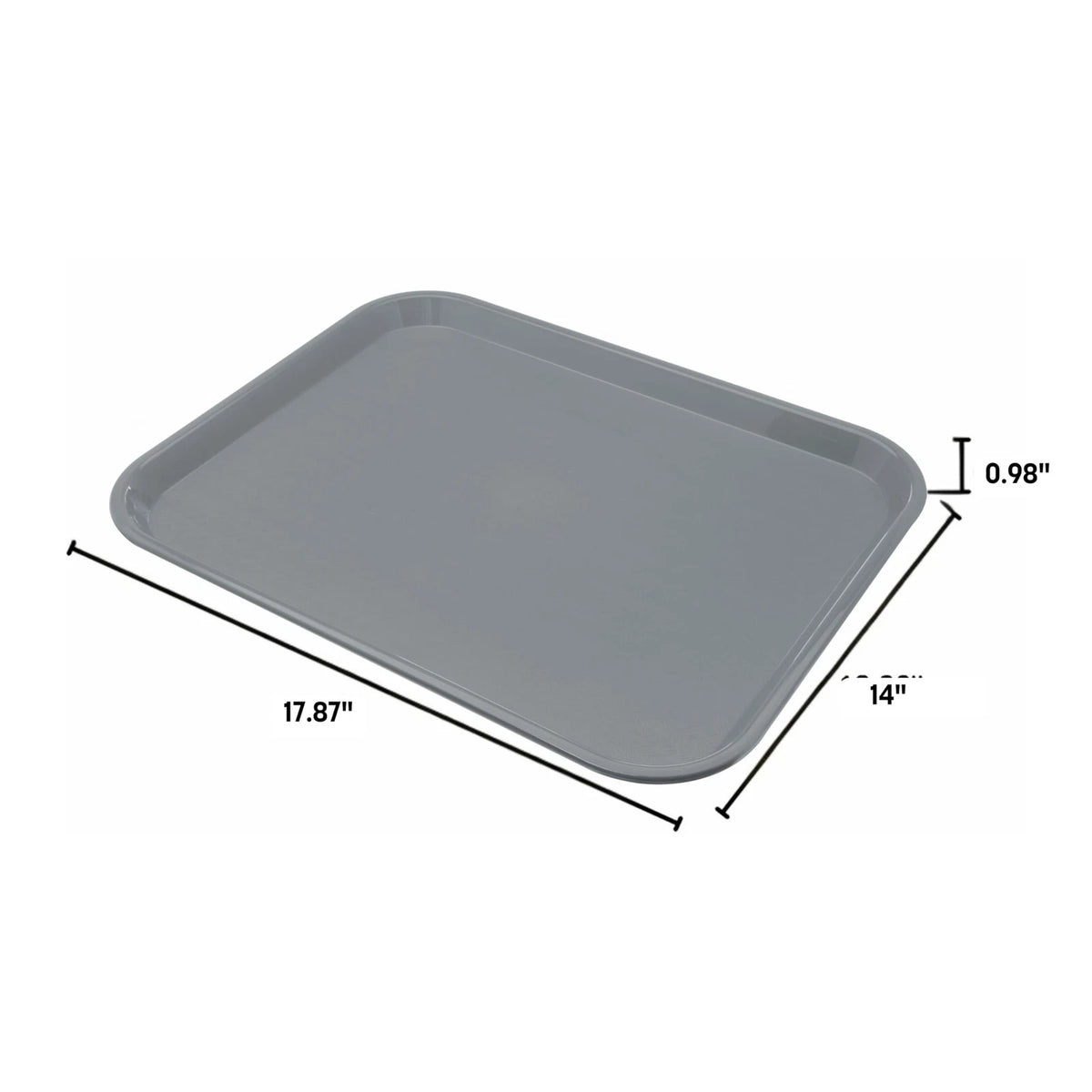 Set of 12 Gray Cafeteria Trays for Fast Food Restaurant (Commercial)