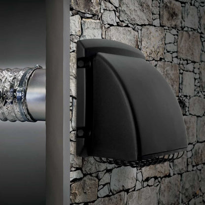 4 Inch Black Dryer Vent Hood for Dundas Jafine