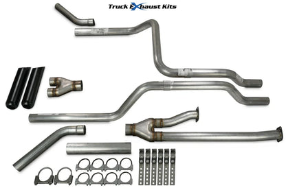 2.5" Dual Exhaust Kit Y Pipe for Toyota Tundra (2009–2013) Black Tip