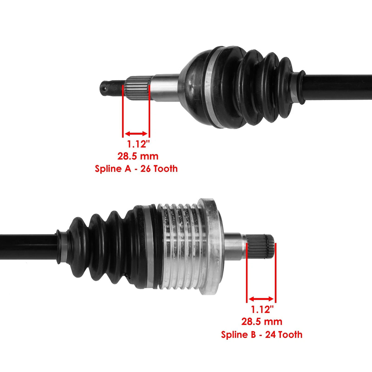Set of 2 Rear CV Joint Axles for Can-Am Maverick 1000 4x4 (2014–2015) AX251A1004, 705501794, 705502357