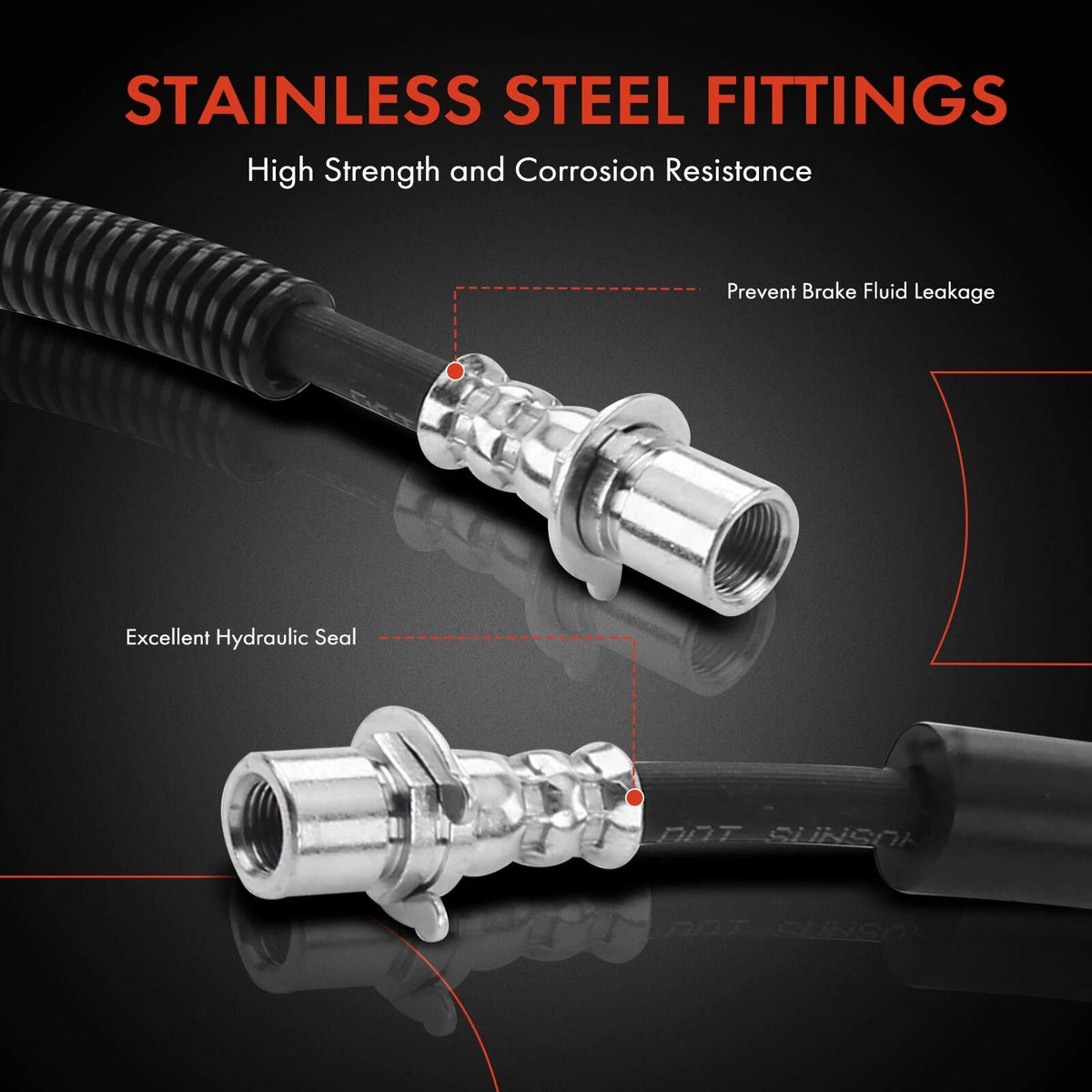 A-Premium Rear Left Inner Brake Hydraulic Hose for Chevrolet Silverado 3500 HD (H622318, 22807951, 2207428)
