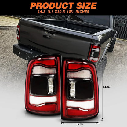 Pair of LED Tail Lights for Dodge RAM 2500 3500 (2019–2024) w/ Blind Spot