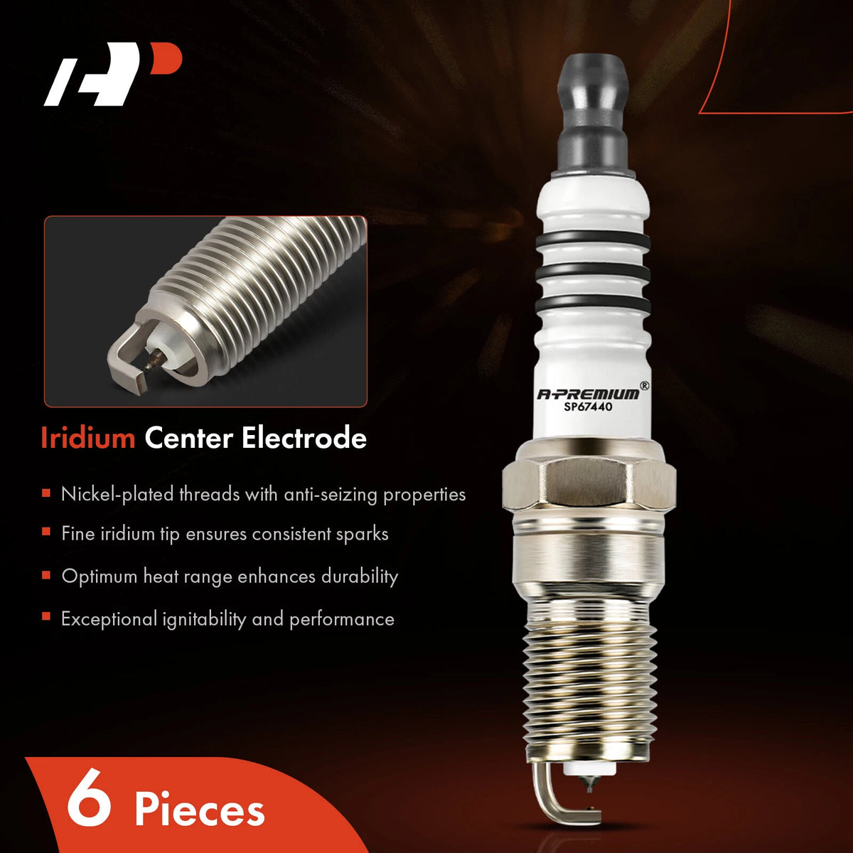 6X Iridium & Platinum Spark Plugs for Ford Freestar (2006–2007) 6744