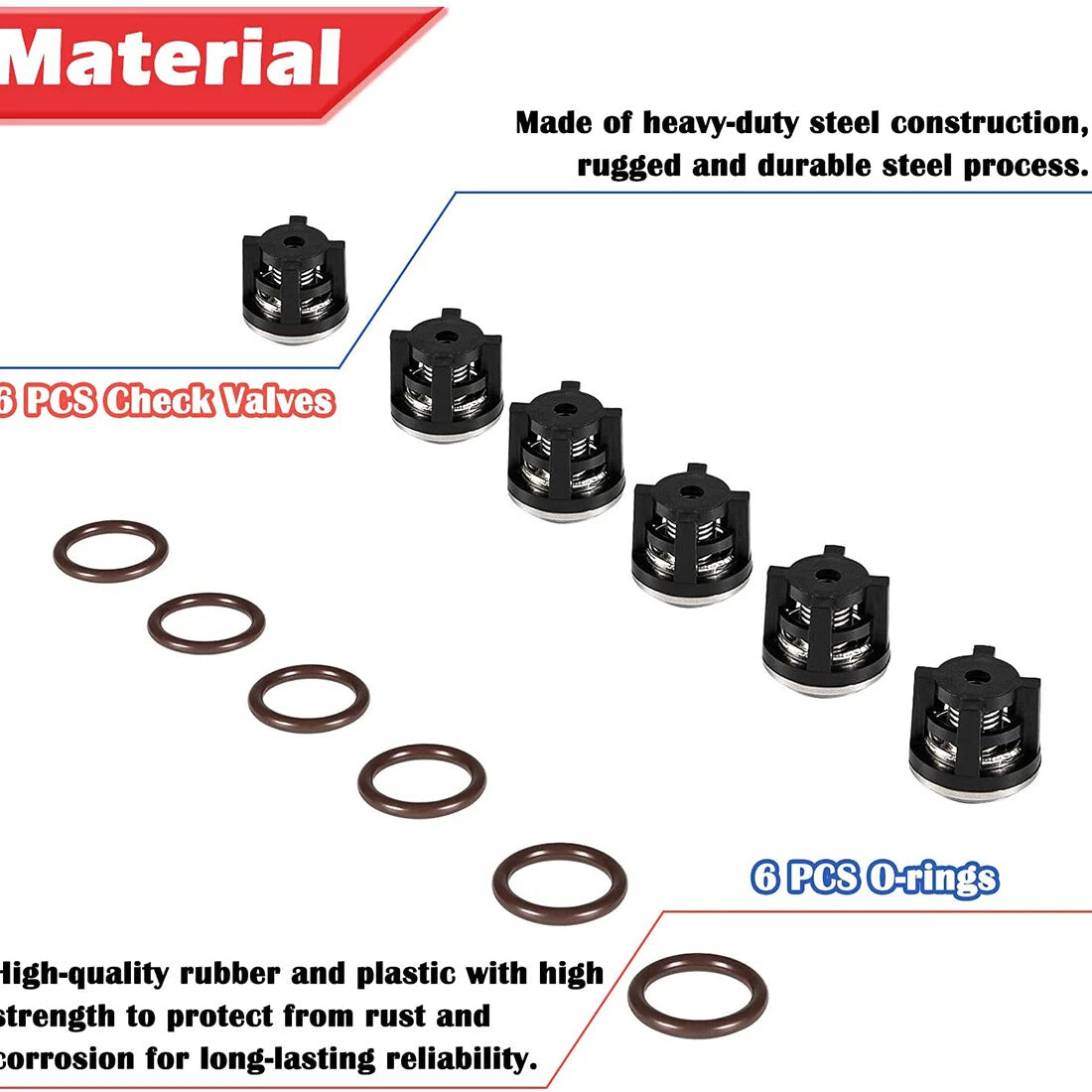 12PCS Pressure Washer Pump Check Valves Kit for Annovi Reverberi 18mm