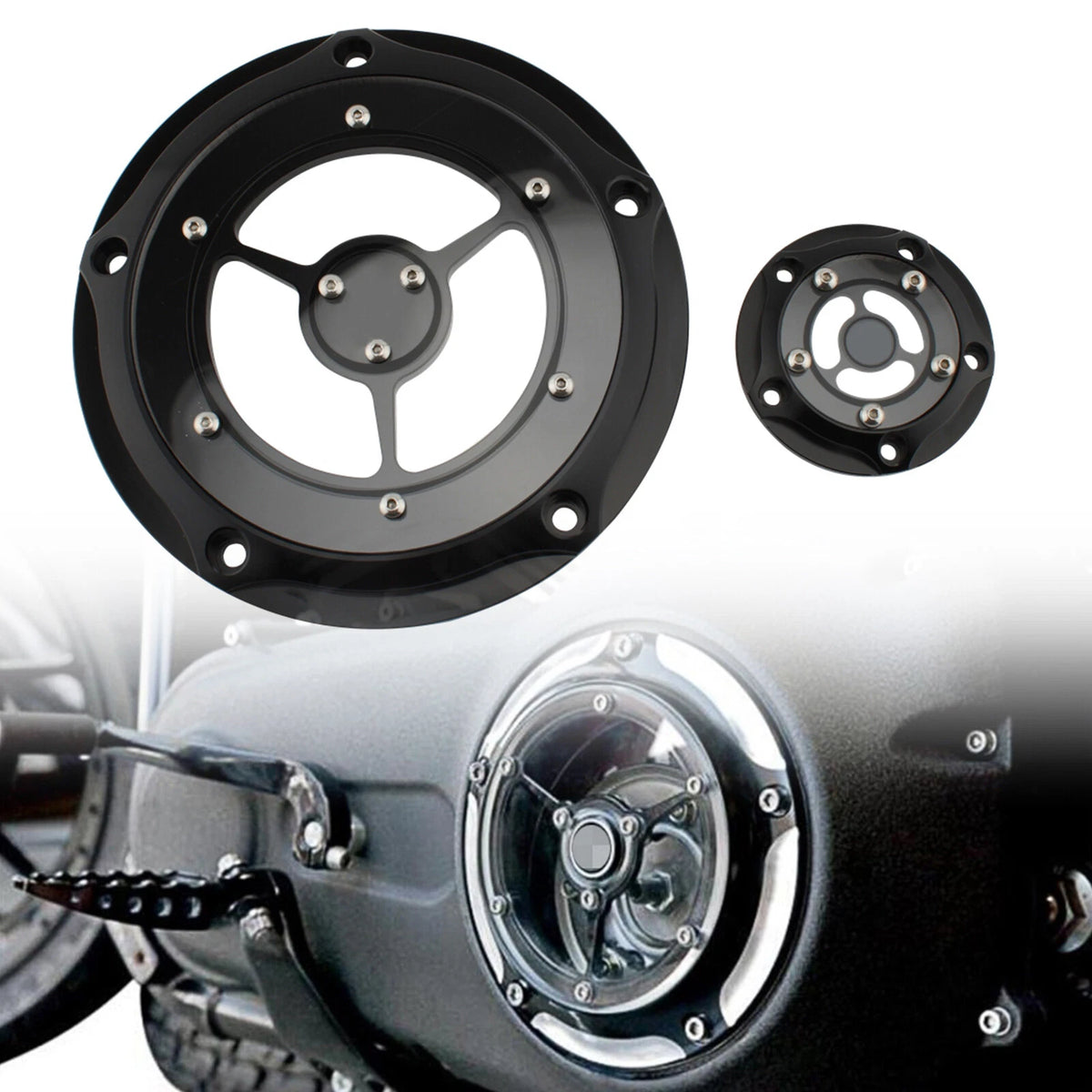 Engine Protector Crank Case Stator Cover Black for Road King Fat Glide (SC-560-BLK)
