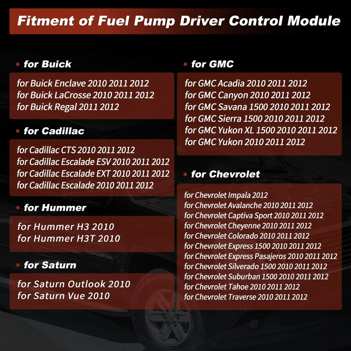 Fuel Pump Driver Module for Chevrolet Cadillac (601-131, 20877116)