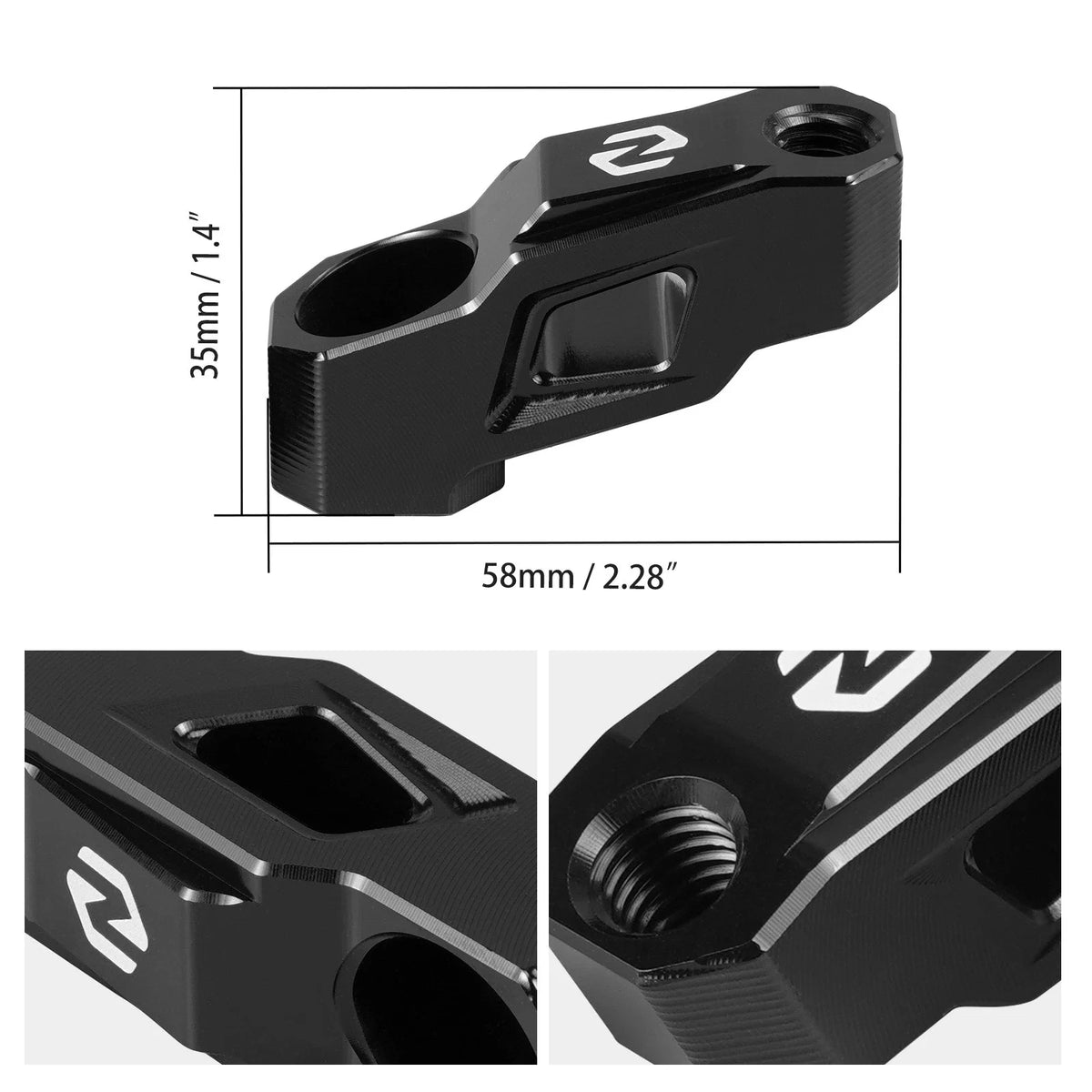 Set of 2 Rear View Mirror Mount Risers for BMW R1250GS (2019–2023)