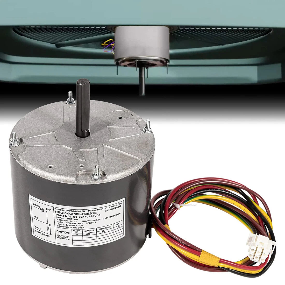 Condenser Fan Motor for AO Smith York Coleman Luxaire (1/4 HP, 850 RPM)