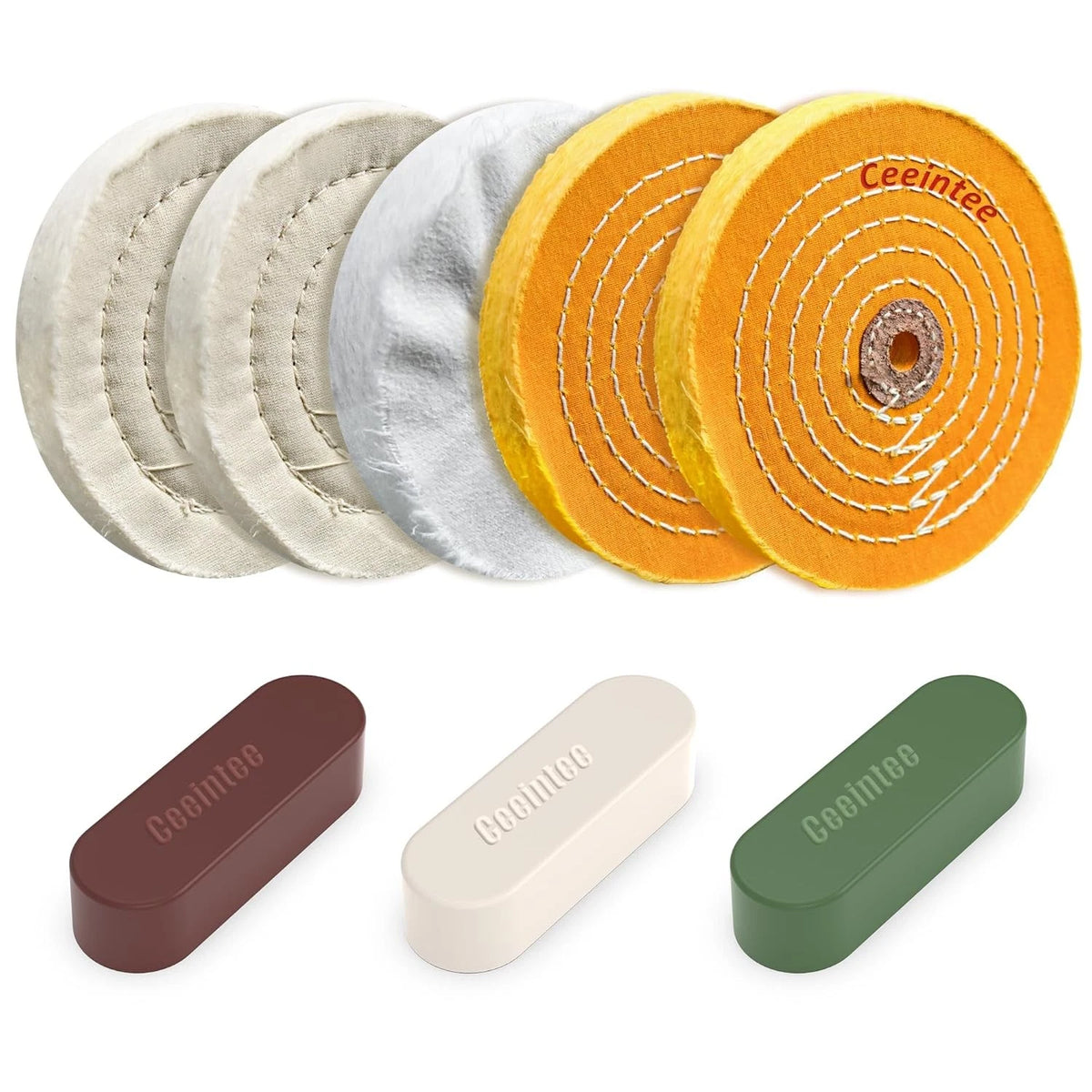 8 Pack 6 Inch Polishing Wheel for Bench Grinder (Fits 1/2" Arbor Hole)