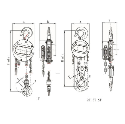 1 Ton Manual Chain Pulley Block Hoist for (T010)