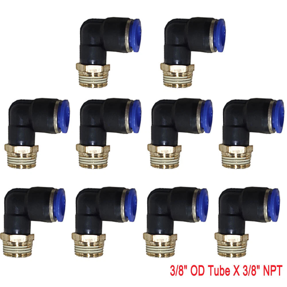20x 3/8" OD Tube to 3/8" NPT Pneumatic Male Elbow Air Fitting
