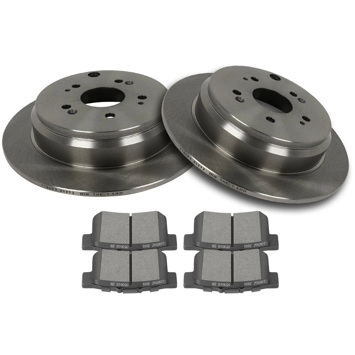 Set of 4 Rear Ceramic Brake Pads & Rotors for Honda CR-V (2005–2016)