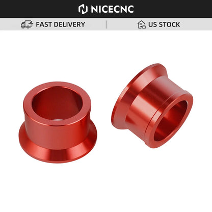 Billet Rear Axle Wheel Hub Spacer Collars for Honda CR125R CR250R (2002–2007) Red
