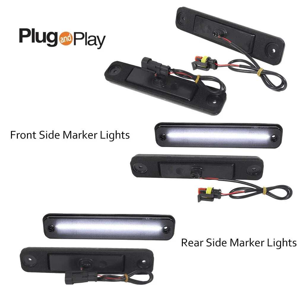 Set of 4 Smoke LED Side Fender Marker Lights for Hummer H2 (2003–2009)