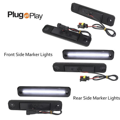 Set of 4 Smoke LED Side Fender Marker Lights for Hummer H2 (2003–2009)