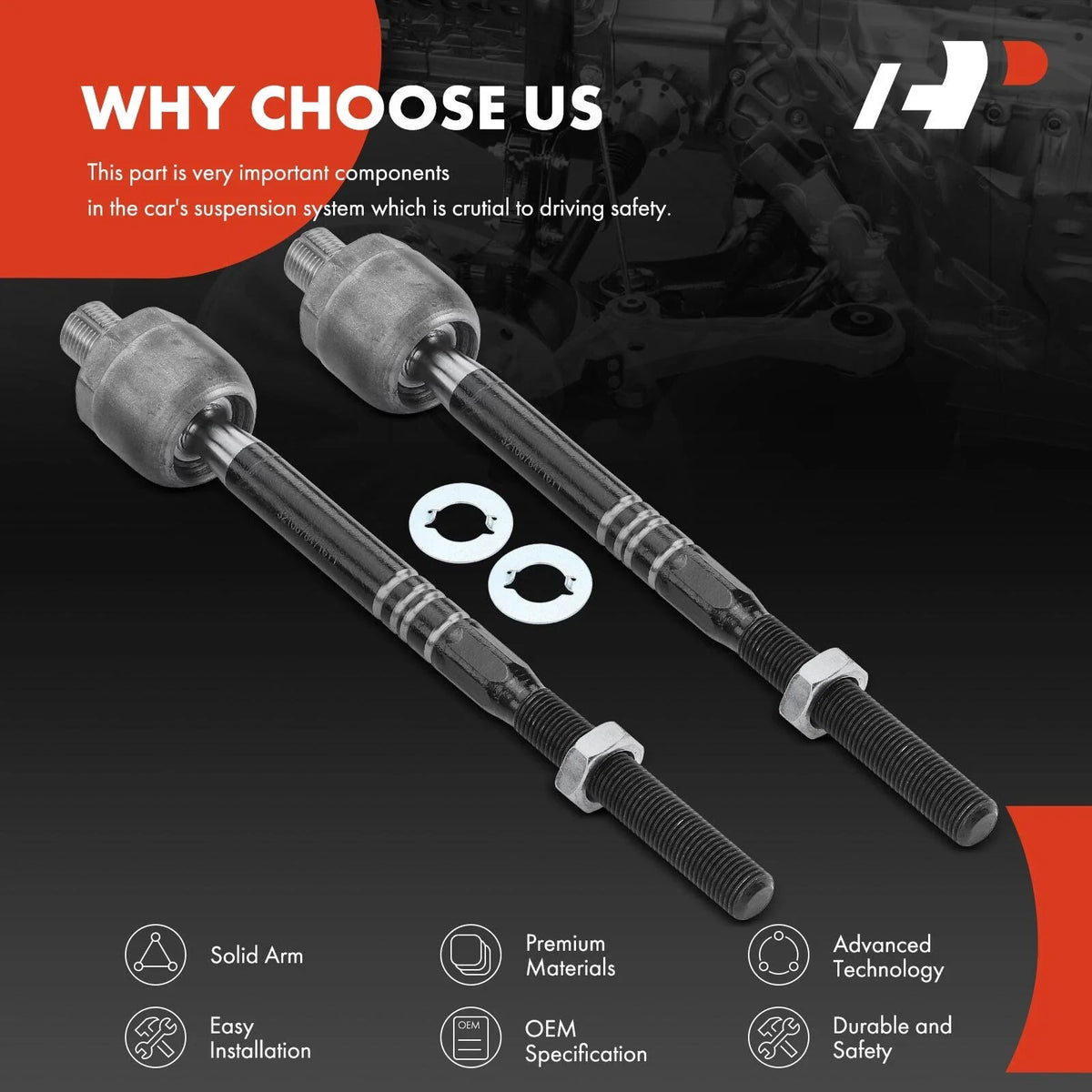 2X Inner Tie Rod End for BMW 528i 535i 550i 740i 750Li M5 (2011–2016)