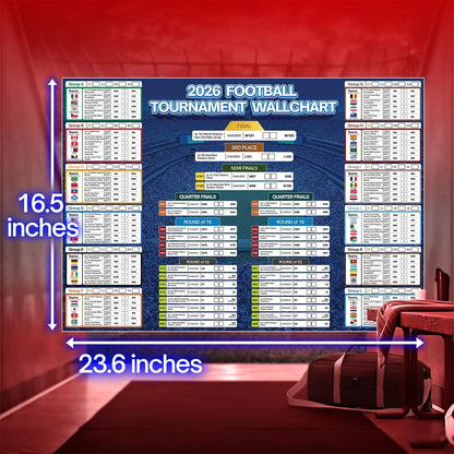 2X Extra Large Soccer Schedule Poster for World Cup 2026 (2026)