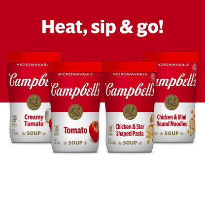 Set of 8 Campbell's Sipping Soup Chicken & Mini Round Noodle Soup 10.75 Oz