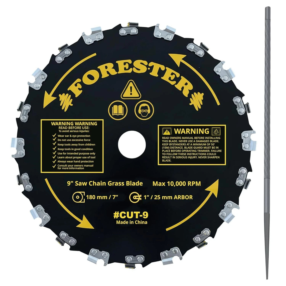 20 Tooth Chainsaw Brush Cutter Blade with File for