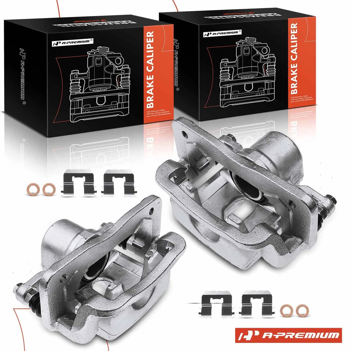 Pair Rear Brake Calipers for Hyundai Santa Fe (2010–2016) Kia Sorento (2011–2019)