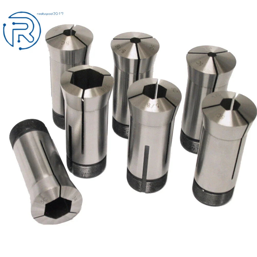 7-Pack 5C Hex Collet Set 1/4" to 7/8" 0.0006 TIR