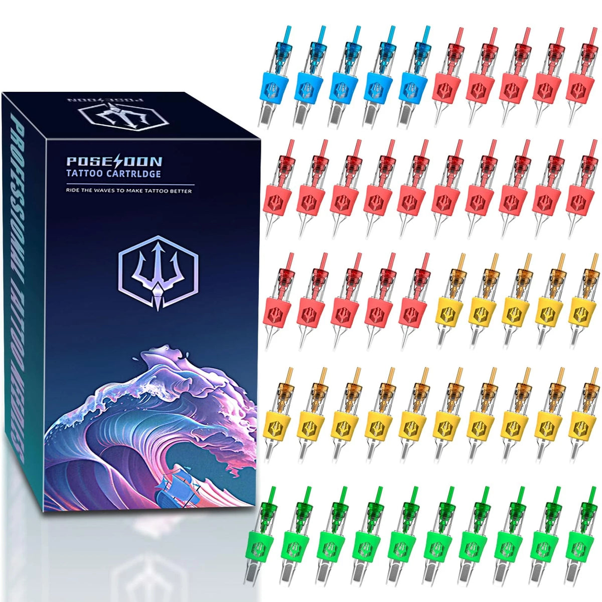 50Pcs Tattoo Cartridge Needles Assorted for