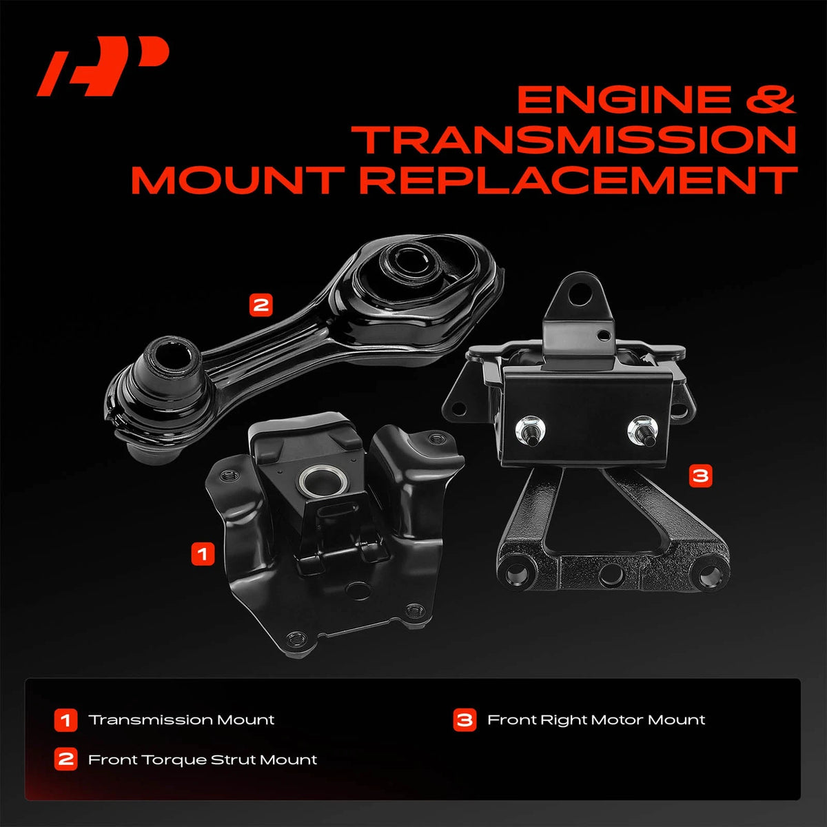 3X Engine Motor & Trans Mount Set for Chevy Pontiac (2820, 2798, A5274)