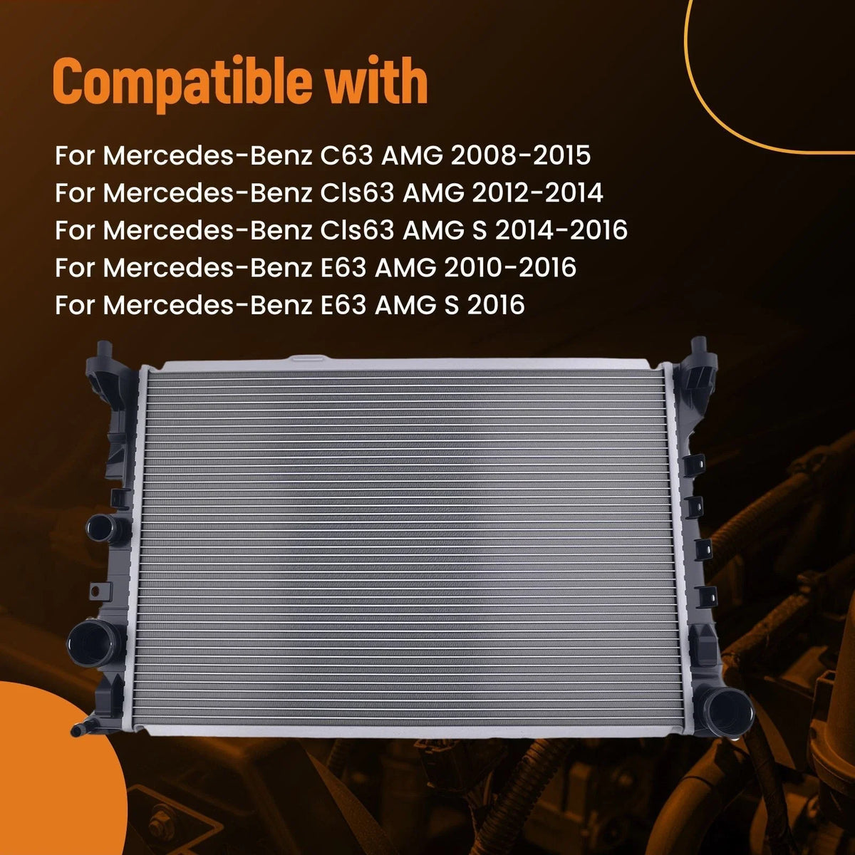 Aluminum Radiator for Mercedes-Benz C63 E63 CLS63 AMG (2008–2016)