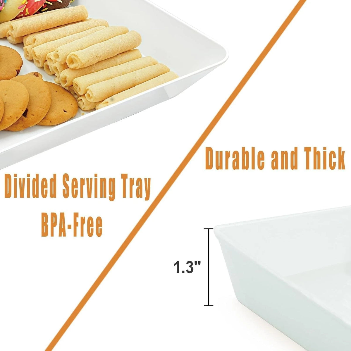Set of 4 Serving Trays for Veggies, Fruits, Snacks, Desserts