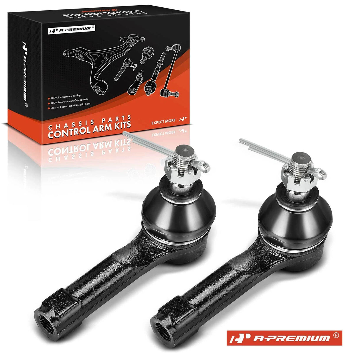 2X Front Outer Side Tie Rod End for Nissan Sentra 1998-1999, 200SX 1998, 485200M025, MES3602