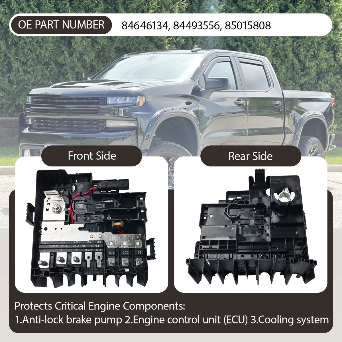 Battery Distribution Fuse Block for Chevy Silverado 1500 (2019–2025) 85015808, 84493556, 84646134