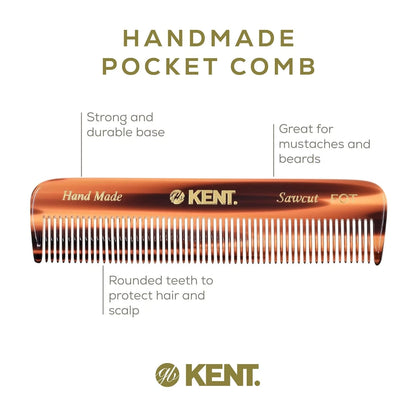 Fine Tooth Pocket Comb for Men, Women, Kids (Handmade, Tortoiseshell)