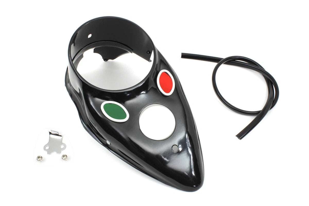 Black Replica Cateye Dash Panel for Harley Davidson EL FL WL (1939–1946)
