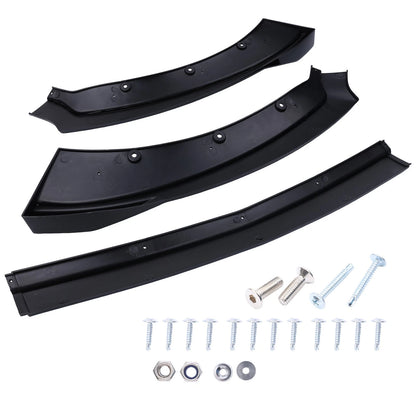 3X Front Bumper Lip Spoiler Splitter for Ford Mustang (2015–2017) Glossy Black