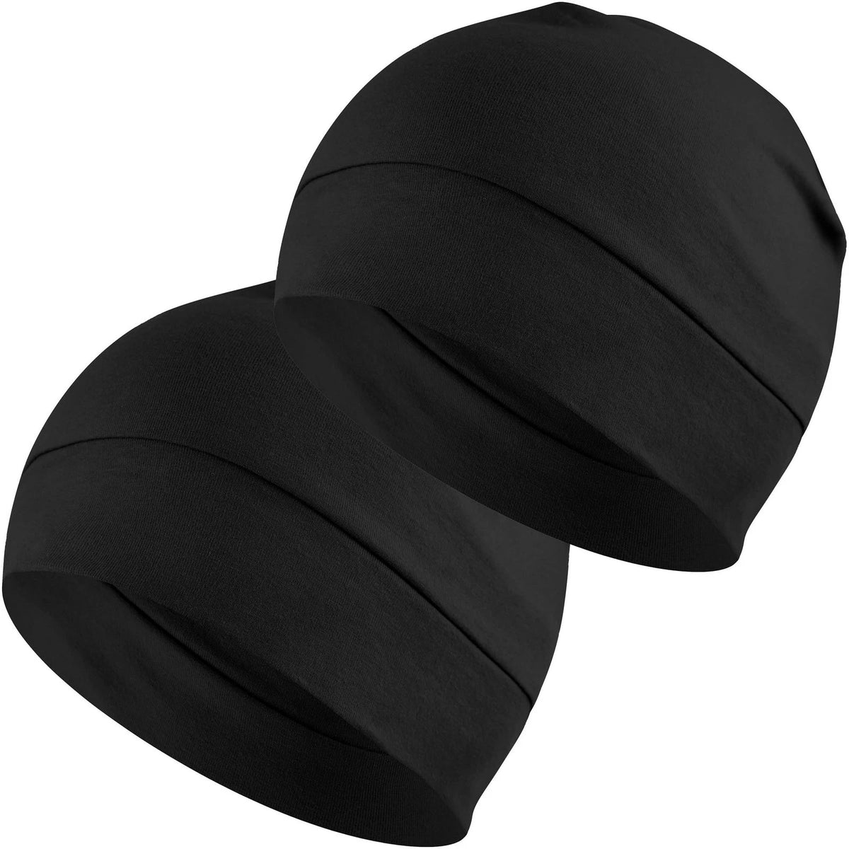2X Cotton Skull Caps for Men Women (Lightweight Beanie Sleep Hats)