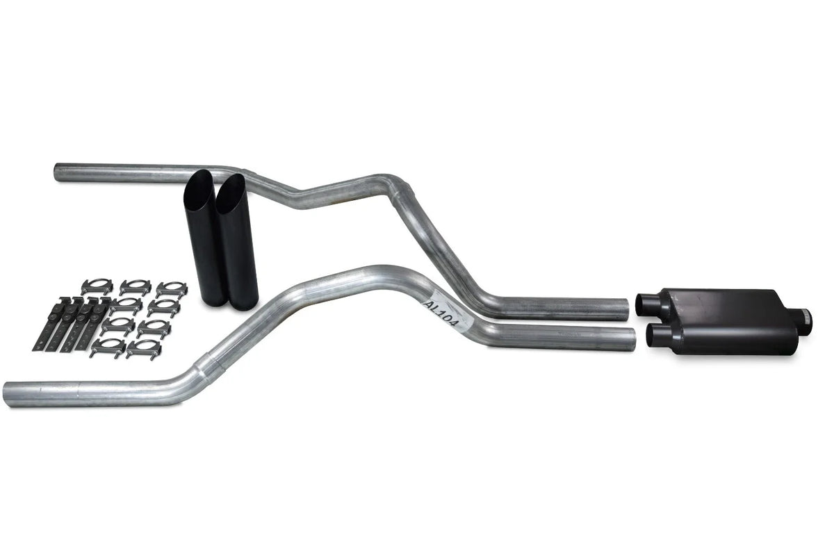 Dual Exhaust Kit for Chevy GMC 1500 Truck (1999–2006) - 2.5" Black Tips